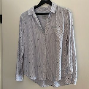 RAILS flocked lightning pinstripe button down